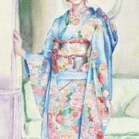 Japanese girl I 30x22cm Watercolor